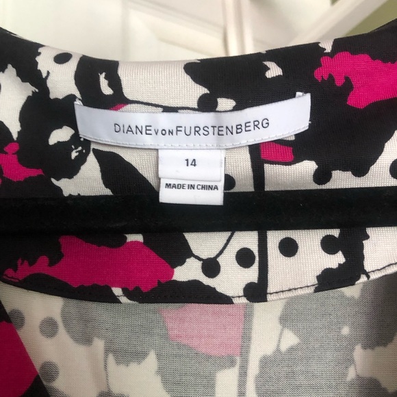 Diane von Furstenberg Silk Dress Size 14 - Picture 4 of 6